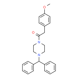 ChemSpider 2D Image | 1-(4-Benzhydryl-piperazin-1-yl)-2-(4-methoxy-phenyl)-ethanone | C26H28N2O2