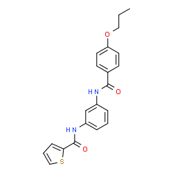 ChemSpider 2D Image | N-{3-[(4-Propoxybenzoyl)amino]phenyl}-2-thiophenecarboxamide | C21H20N2O3S