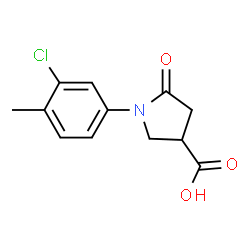 ChemSpider 2D Image | 1-(3-Chloro-4-methylphenyl)-5-oxo-3-pyrrolidinecarboxylic acid | C12H12ClNO3