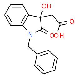 ChemSpider 2D Image | (1-BENZYL-3-HYDROXY-2-OXOINDOL-3-YL)ACETIC ACID | C17H15NO4