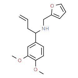 ChemSpider 2D Image | 1-(3,4-Dimethoxyphenyl)-N-(2-furylmethyl)-3-buten-1-amine | C17H21NO3