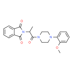 ChemSpider 2D Image | 2-{1-[4-(2-Methoxyphenyl)-1-piperazinyl]-1-oxo-2-propanyl}-1H-isoindole-1,3(2H)-dione | C22H23N3O4