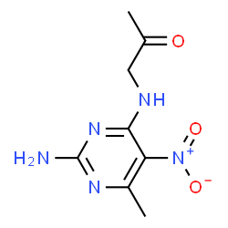ChemSpider 2D Image | 1-[(2-Amino-6-methyl-5-nitro-4-pyrimidinyl)amino]acetone | C8H11N5O3