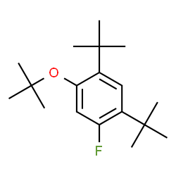 ChemSpider 2D Image | 1-Fluoro-2,4-bis(2-methyl-2-propanyl)-5-[(2-methyl-2-propanyl)oxy]benzene | C18H29FO