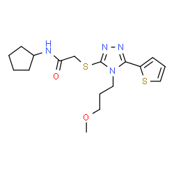 ChemSpider 2D Image | N-Cyclopentyl-2-{[4-(3-methoxypropyl)-5-(2-thienyl)-4H-1,2,4-triazol-3-yl]sulfanyl}acetamide | C17H24N4O2S2