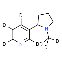 ChemSpider 2D Image | 3-[1-(~2~H_3_)Methyl-2-pyrrolidinyl](~2~H_4_)pyridine | C10H7D7N2