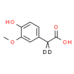 ChemSpider 2D Image | (4-Hydroxy-3-methoxyphenyl)(~2~H_2_)acetic acid | C9H8D2O4