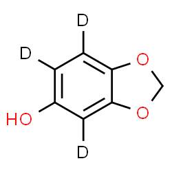 ChemSpider 2D Image | (4,6,7-~2~H_3_)-1,3-Benzodioxol-5-ol | C7H3D3O3