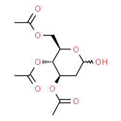 ChemSpider 2D Image | 3,4,6-Tri-O-acetyl-2-deoxy-D-arabino-hexopyranose | C12H18O8