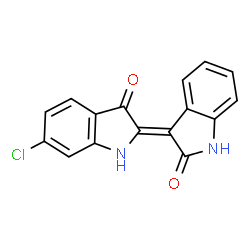 ChemSpider 2D Image | (3Z)-3-(6-Chloro-3-oxo-1,3-dihydro-2H-indol-2-ylidene)-1,3-dihydro-2H-indol-2-one | C16H9ClN2O2