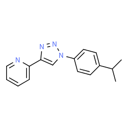 ChemSpider 2D Image | 1-(4-isopropyl phenyl)-4-(2-pyridyl)-1,2,3-triazole | C16H16N4