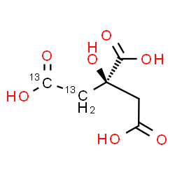ChemSpider 2D Image | (2S)-2-Hydroxy-1,2,3-(1-~13~C)propane(1-~13~C)tricarboxylic acid | C413C2H8O7