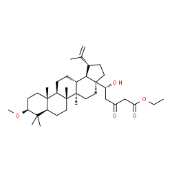 ChemSpider 2D Image | Ethyl (5R)-5-hydroxy-5-[(1R,3aS,5aR,5bR,7aR,9S,11aR,11bR,13aR,13bR)-1-isopropenyl-9-methoxy-5a,5b,8,8,11a-pentamethylicosahydro-3aH-cyclopenta[a]chrysen-3a-yl]-3-oxopentanoate | C37H60O5