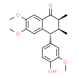 ChemSpider 2D Image | (2S,3S,4R)-4-(4-Hydroxy-3-methoxyphenyl)-6,7-dimethoxy-2,3-dimethyl-3,4-dihydro-1(2H)-naphthalenone | C21H24O5