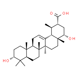 ChemSpider 2D Image | (3alpha,22alpha)-3,22-Dihydroxyurs-12-en-30-oic acid | C30H48O4