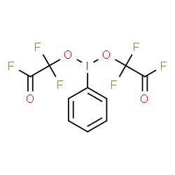 ChemSpider 2D Image | 2,2'-[(Phenyl-lambda~3~-iodanediyl)bis(oxy)]bis(difluoroacetyl fluoride) | C10H5F6IO4