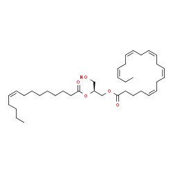 ChemSpider 2D Image | (2S)-3-Hydroxy-2-[(9Z)-9-tetradecenoyloxy]propyl (5Z,8Z,11Z,14Z,17Z)-5,8,11,14,17-icosapentaenoate | C37H60O5