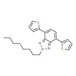 ChemSpider 2D Image | 2-Octyl-4,7-di(2-thienyl)-2H-benzotriazole | C22H25N3S2