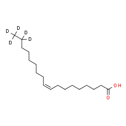 ChemSpider 2D Image | (9Z)-(17,17,18,18,18-~2~H_5_)-9-Octadecenoic acid | C18H29D5O2