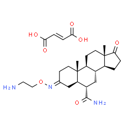 ChemSpider 2D Image | (3E,5alpha,6alpha)-3-[(2-Aminoethoxy)imino]-17-oxoandrostane-6-carboxamide (2E)-2-butenedioate (1:1) | C26H39N3O7