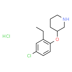 ChemSpider 2D Image | 3-(4-Chloro-2-ethylphenoxy)piperidine hydrochloride | C13H19Cl2NO