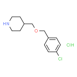 ChemSpider 2D Image | 4-(((4-chlorobenzyl)oxy)methyl)piperidine hydrochloride | C13H19Cl2NO