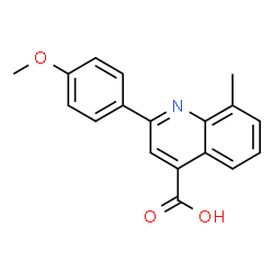 ChemSpider 2D Image | 2-(4-Methoxyphenyl)-8-methyl-4-quinolinecarboxylic acid | C18H15NO3