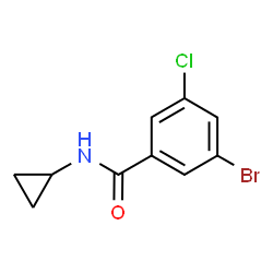 ChemSpider 2D Image | 3-Bromo-5-chloro-N-cyclopropylbenzamide | C10H9BrClNO