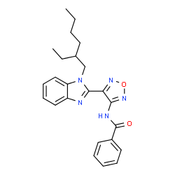 ChemSpider 2D Image | N-{4-[1-(2-Ethylhexyl)-1H-benzimidazol-2-yl]-1,2,5-oxadiazol-3-yl}benzamide | C24H27N5O2