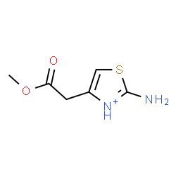 ChemSpider 2D Image | 2-Amino-4-(2-methoxy-2-oxoethyl)-1,3-thiazol-3-ium | C6H9N2O2S