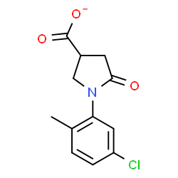 ChemSpider 2D Image | 1-(5-Chloro-2-methylphenyl)-5-oxo-3-pyrrolidinecarboxylate | C12H11ClNO3