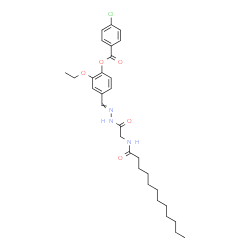 ChemSpider 2D Image | 4-({[(Dodecanoylamino)acetyl]hydrazono}methyl)-2-ethoxyphenyl 4-chlorobenzoate | C30H40ClN3O5