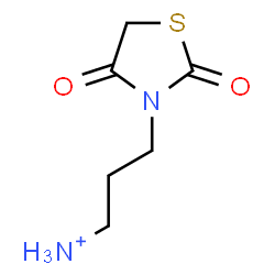 ChemSpider 2D Image | 3-(2,4-Dioxo-1,3-thiazolidin-3-yl)-1-propanaminium | C6H11N2O2S