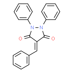 ChemSpider 2D Image | 4-Benzylidene-1,2-diphenyl-3,5-pyrazolidinedione | C22H16N2O2