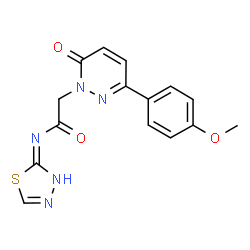 ChemSpider 2D Image | 2-[3-(4-Methoxyphenyl)-6-oxo-1(6H)-pyridazinyl]-N-(1,3,4-thiadiazol-2-yl)acetamide | C15H13N5O3S