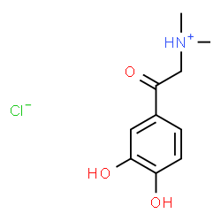 ChemSpider 2D Image | 2-(3,4-Dihydroxyphenyl)-N,N-dimethyl-2-oxoethanaminium chloride | C10H14ClNO3
