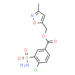 ChemSpider 2D Image | (3-Methyl-1,2-oxazol-5-yl)methyl 4-chloro-3-sulfamoylbenzoate | C12H11ClN2O5S
