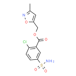 ChemSpider 2D Image | (3-Methyl-1,2-oxazol-5-yl)methyl 2-chloro-5-sulfamoylbenzoate | C12H11ClN2O5S