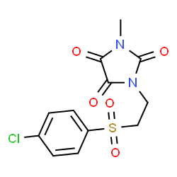 ChemSpider 2D Image | 1-{2-[(4-Chlorophenyl)sulfonyl]ethyl}-3-methyl-2,4,5-imidazolidinetrione | C12H11ClN2O5S