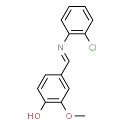 ChemSpider 2D Image | 4-{(E)-[(2-Chlorophenyl)imino]methyl}-2-methoxyphenol | C14H12ClNO2