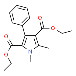 ChemSpider 2D Image | Diethyl 1,5-dimethyl-3-phenyl-1H-pyrrole-2,4-dicarboxylate | C18H21NO4