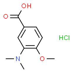 ChemSpider 2D Image | 3-(Dimethylamino)-4-methoxybenzoic acid hydrochloride (1:1) | C10H14ClNO3