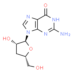 ChemSpider 2D Image | 3-Deoxyguanosine | C10H13N5O4