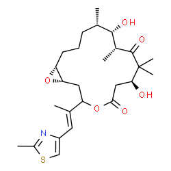 ChemSpider 2D Image | (1S,7S,10R,11S,12S,16R)-7,11-Dihydroxy-8,8,10,12-tetramethyl-3-[(1E)-1-(2-methyl-1,3-thiazol-4-yl)-1-propen-2-yl]-4,17-dioxabicyclo[14.1.0]heptadecane-5,9-dione | C26H39NO6S