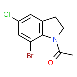 ChemSpider 2D Image | 1-(7-Bromo-5-chloro-2,3-dihydro-1H-indol-1-yl)ethanone | C10H9BrClNO