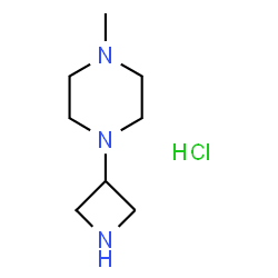ChemSpider 2D Image | 1-(3-Azetidinyl)-4-methylpiperazine hydrochloride (1:1) | C8H18ClN3