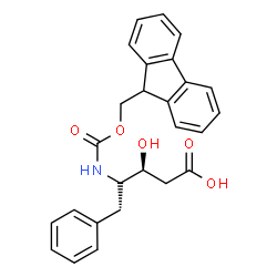 ChemSpider 2D Image | 2,4,5-Trideoxy-4-{[(9H-fluoren-9-ylmethoxy)carbonyl]amino}-5-phenyl-D-erythro-pentonic acid | C26H25NO5