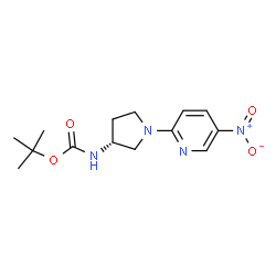 ChemSpider 2D Image | (R)-tert-Butyl 1-(5-nitropyridine-2-yl)pyrrolidine-3-ylcarbamate | C14H20N4O4