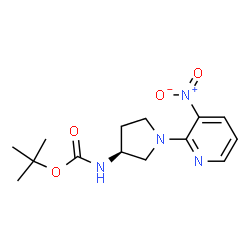 ChemSpider 2D Image | (S)-tert-Butyl 1-(3-nitropyridin-2-yl)pyrrolidin-3-ylcarbamate | C14H20N4O4
