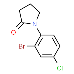 ChemSpider 2D Image | 1-(2-Bromo-4-chlorophenyl)-2-pyrrolidinone | C10H9BrClNO